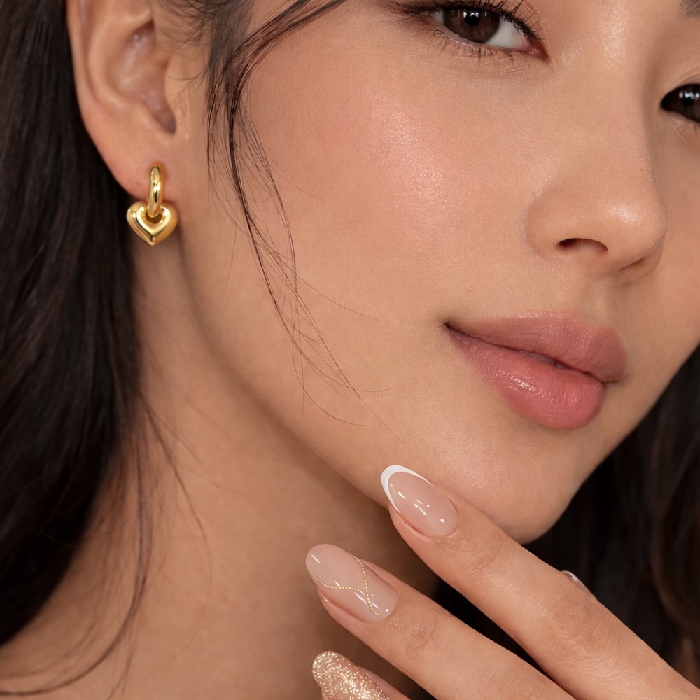 Gold Heart Earrings – 18K Gold-Plated Stainless Steel